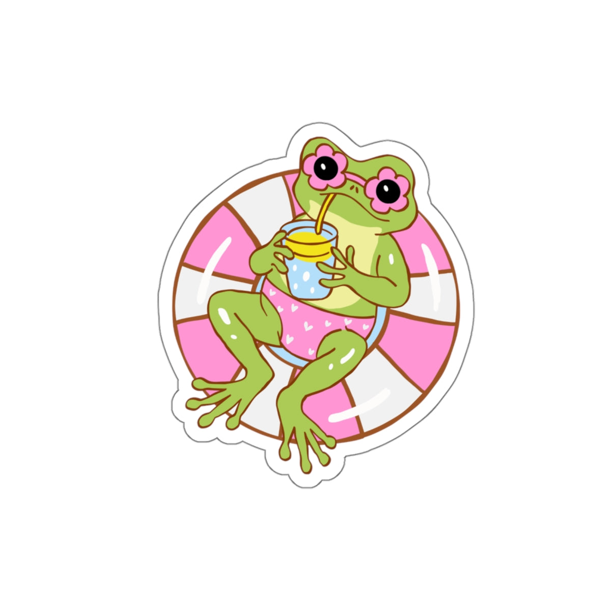 Summer Pool Vibe, Frog on float sticker
