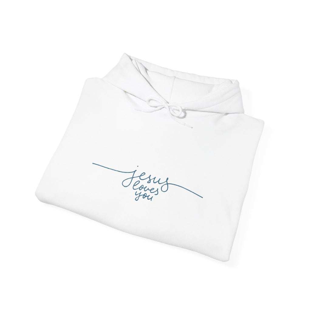 Jesus Loves You Script Hoodie — Minimal Christian Faith Pullover