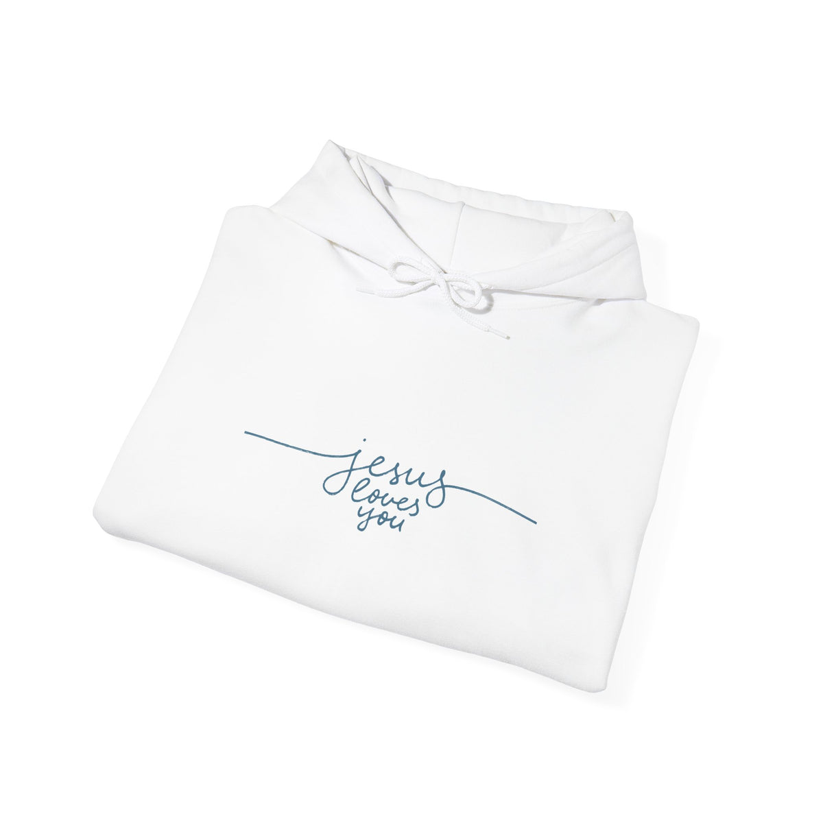 Jesus Loves You Script Hoodie — Minimal Christian Faith Pullover