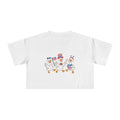 Patriotic Dancing Ducks Women's Crop Tee — 4th of July Cute Flag Design
