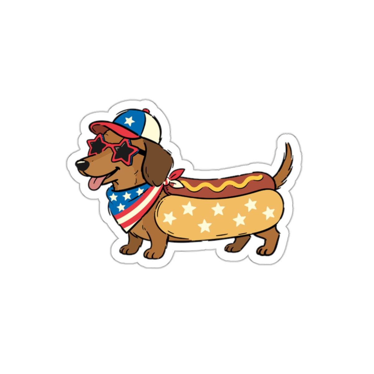 Patriotic Sticker Pack — HotDOG 4th of July Red White Blue Die-Cut Stickers
