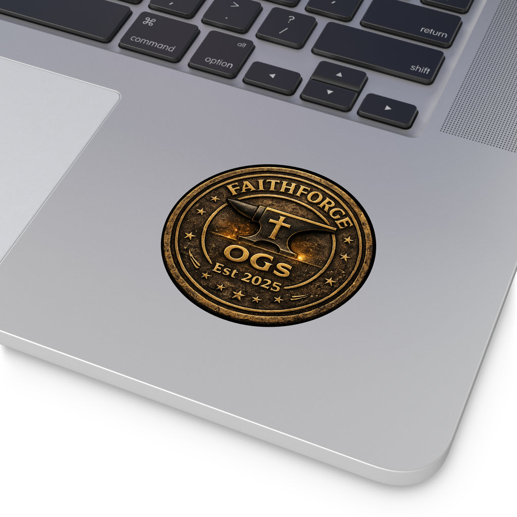 Copy of FaithForge Gaming Round Vinyl Sticker — Gold OG Anvil Round