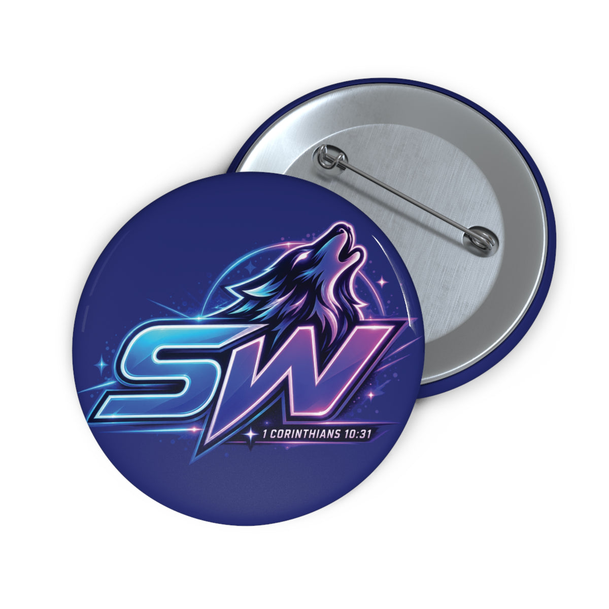 Seawolf_30 Mascot Pin Button — Custom Enamel-Style Badge