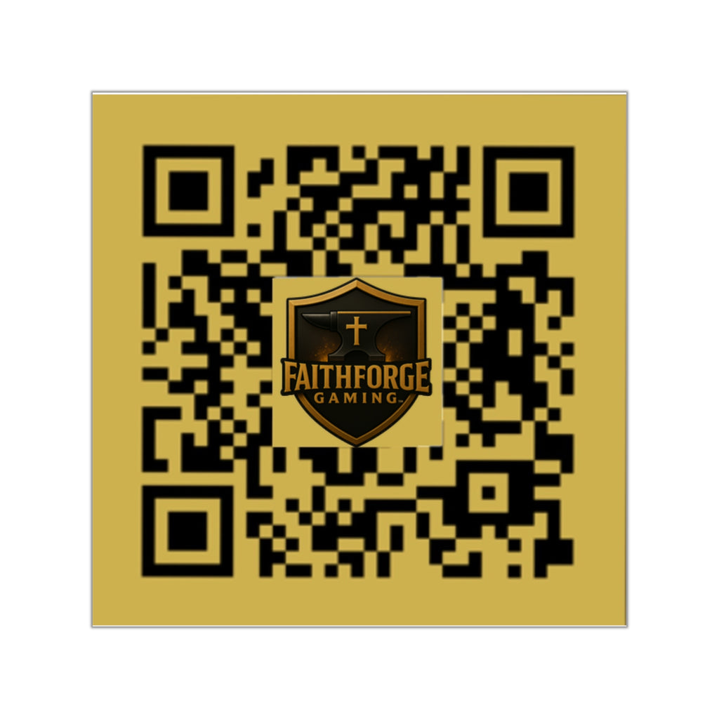 FaithForgeGaming.com QR Code  Vinyl Sticker Indoor/Outdoor — Branded Gaming QR Decal