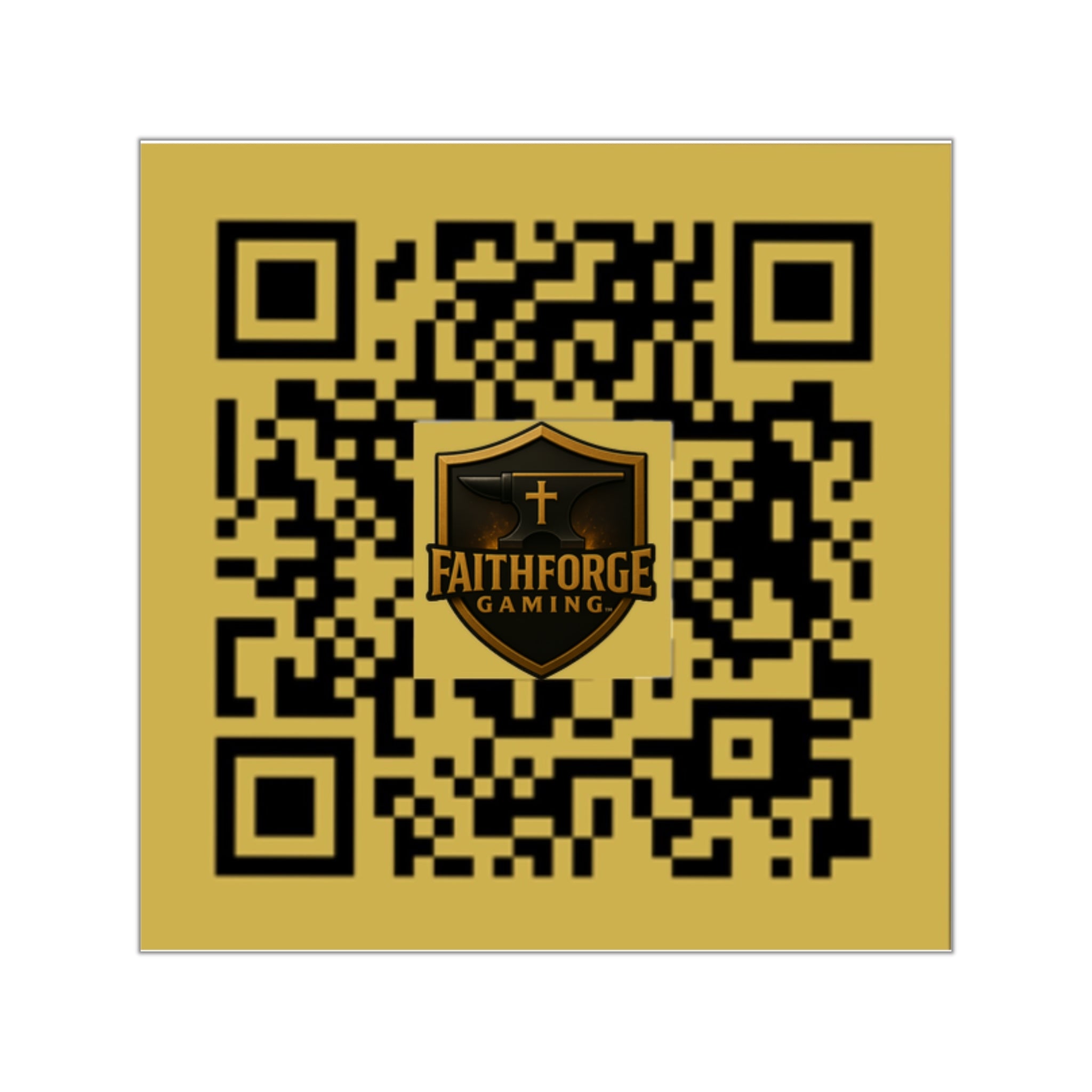 FaithForgeGaming.com QR Code  Vinyl Sticker Indoor/Outdoor — Branded Gaming QR Decal