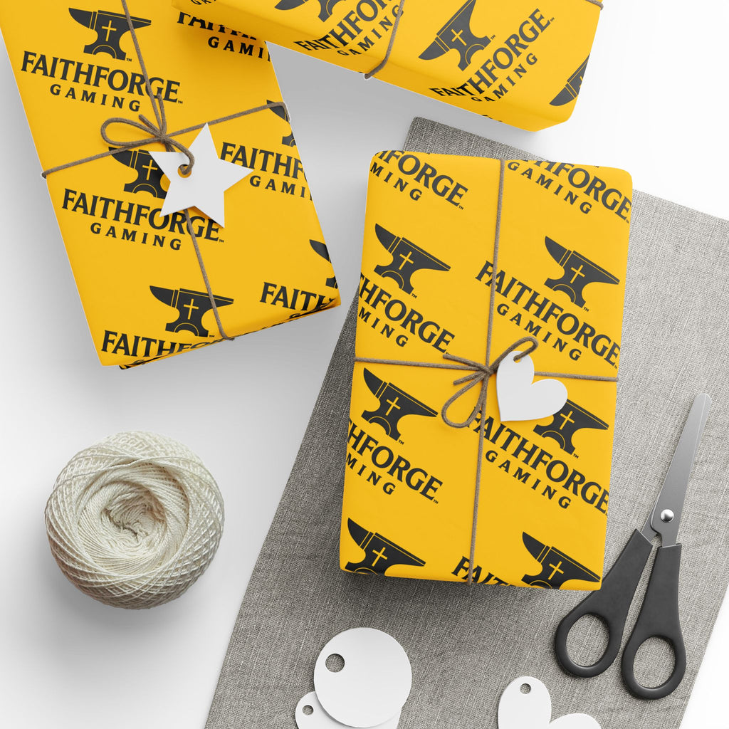 FFG Logo Wrapping Paper – Yellow FaithForge Repeat Pattern