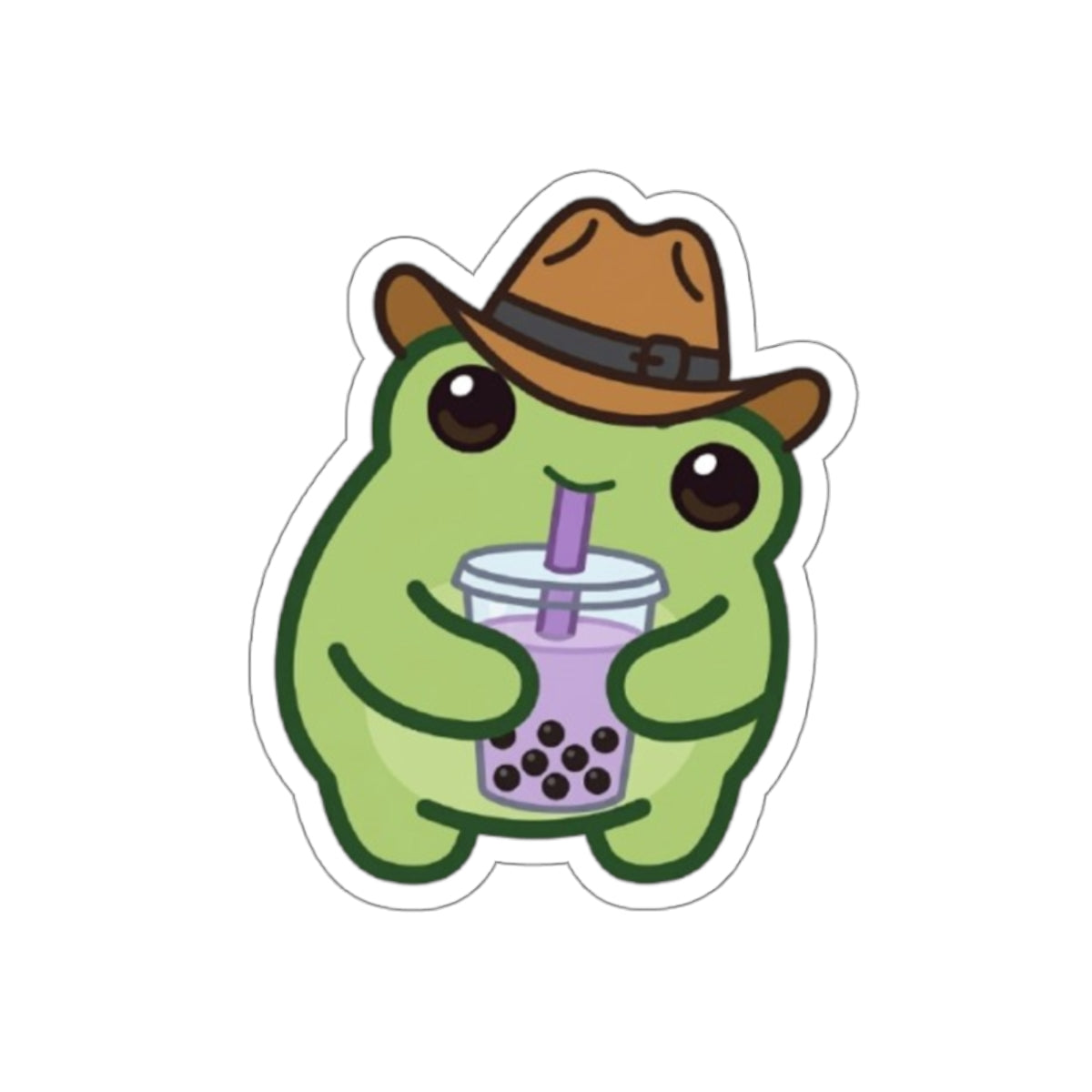 Boba Frog Die-Cut Sticker
