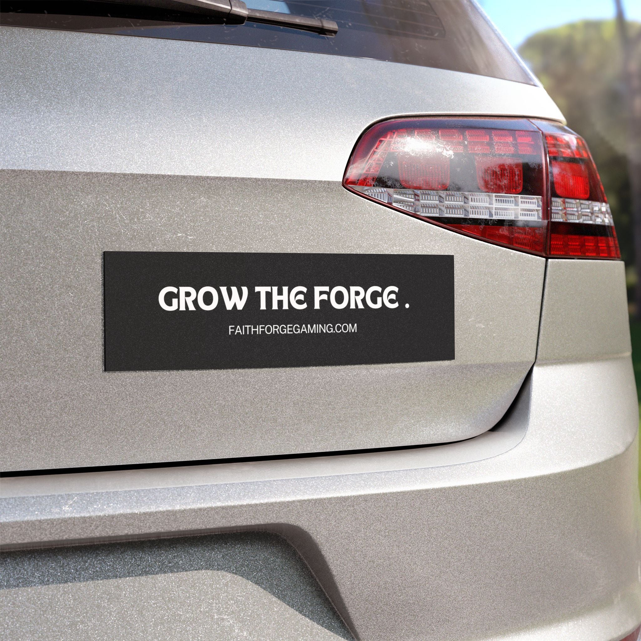 Car Magnet — "Grow The Forge" Black Bumper Sticker with FaithForgeGaming.com