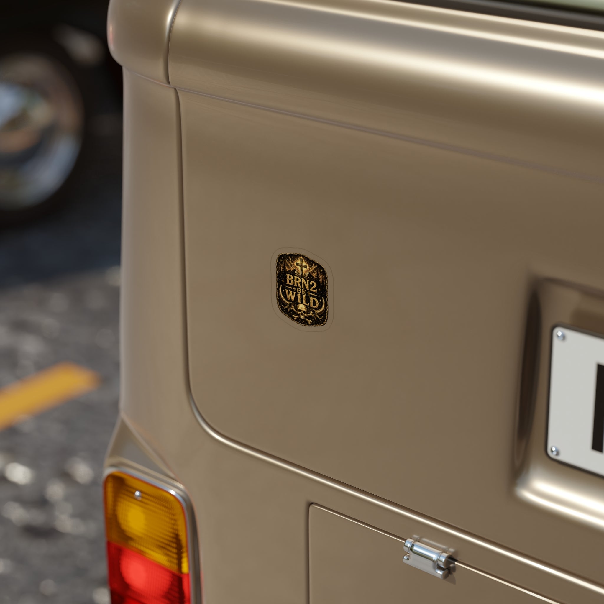 BRN2BEW1LD-Cut Outdoor Sticker - Waterproof Transparent Logo Decal