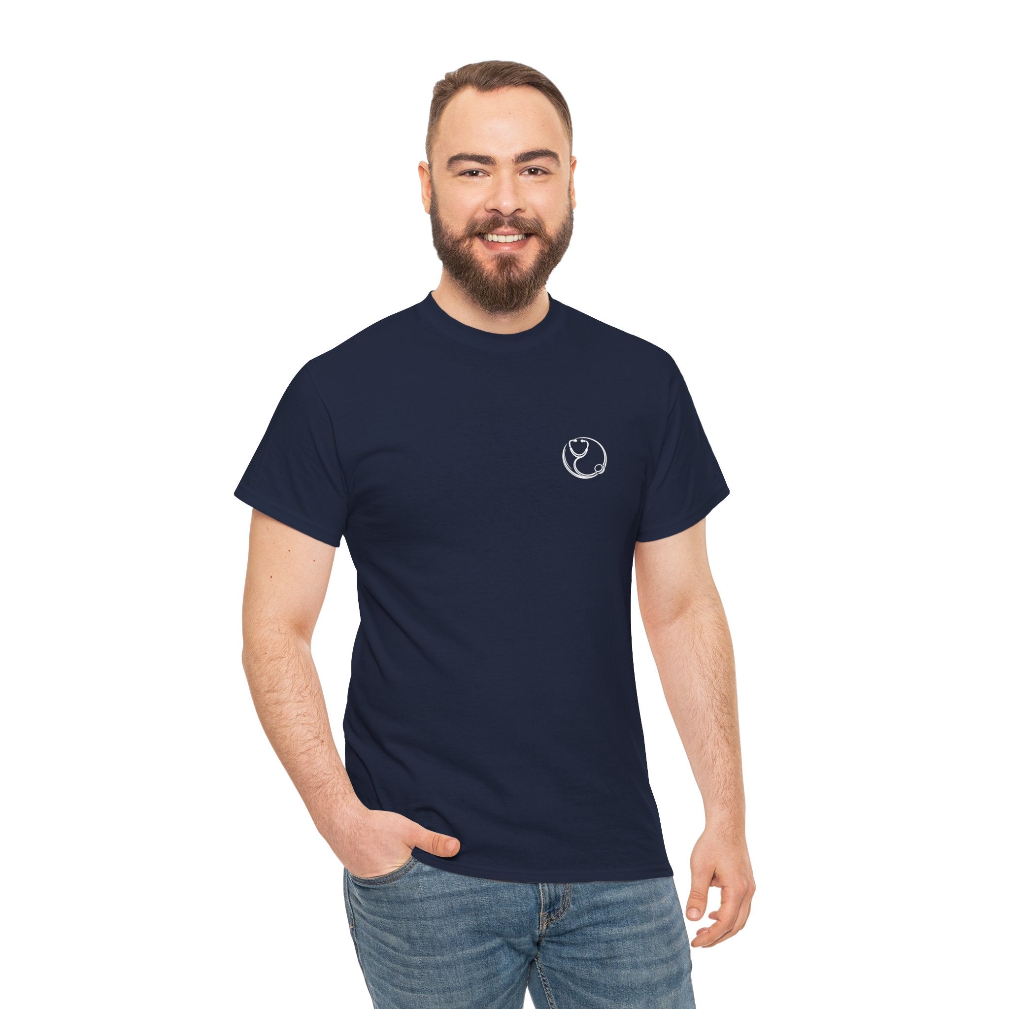 DoctorJSWAYS Let Me Explain T-Shirt — Minimal Logo Black Tee with Bold Back Text