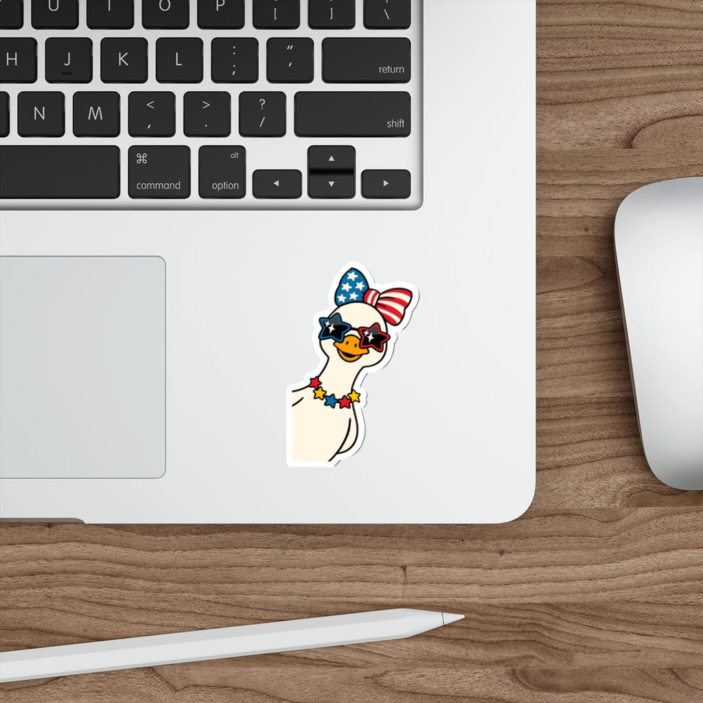 Patriotic Goose Die-Cut Sticker