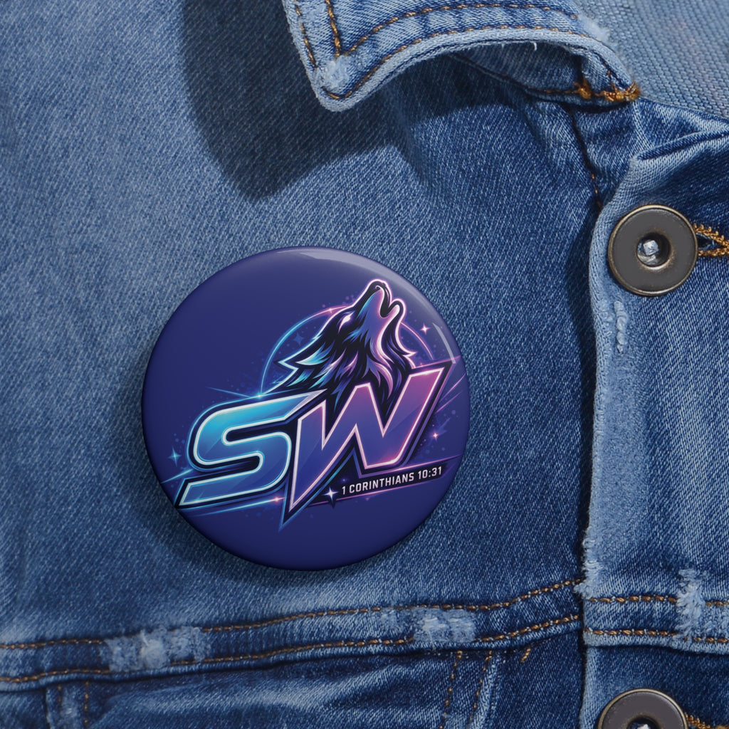Seawolf_30 Mascot Pin Button — Custom Enamel-Style Badge