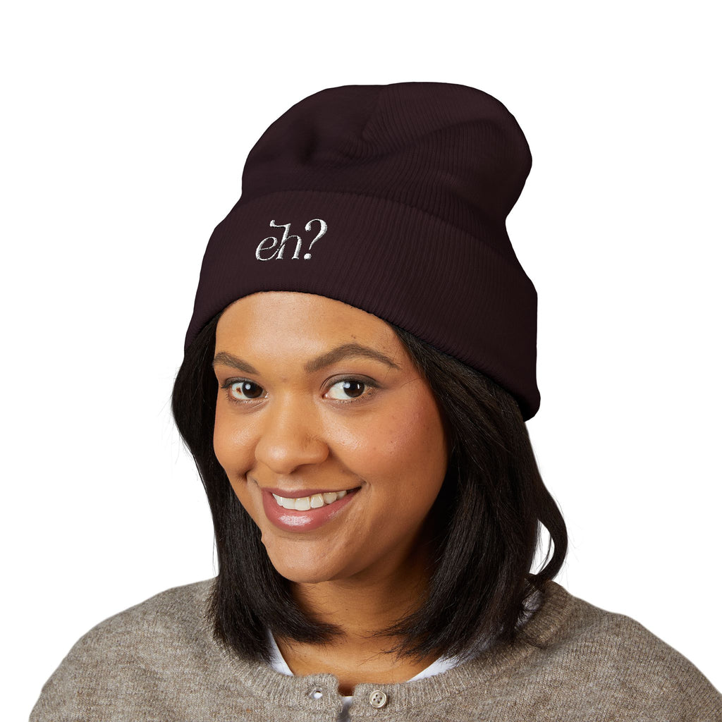 (Canada) Embroidered “eh?” Knit Toque
