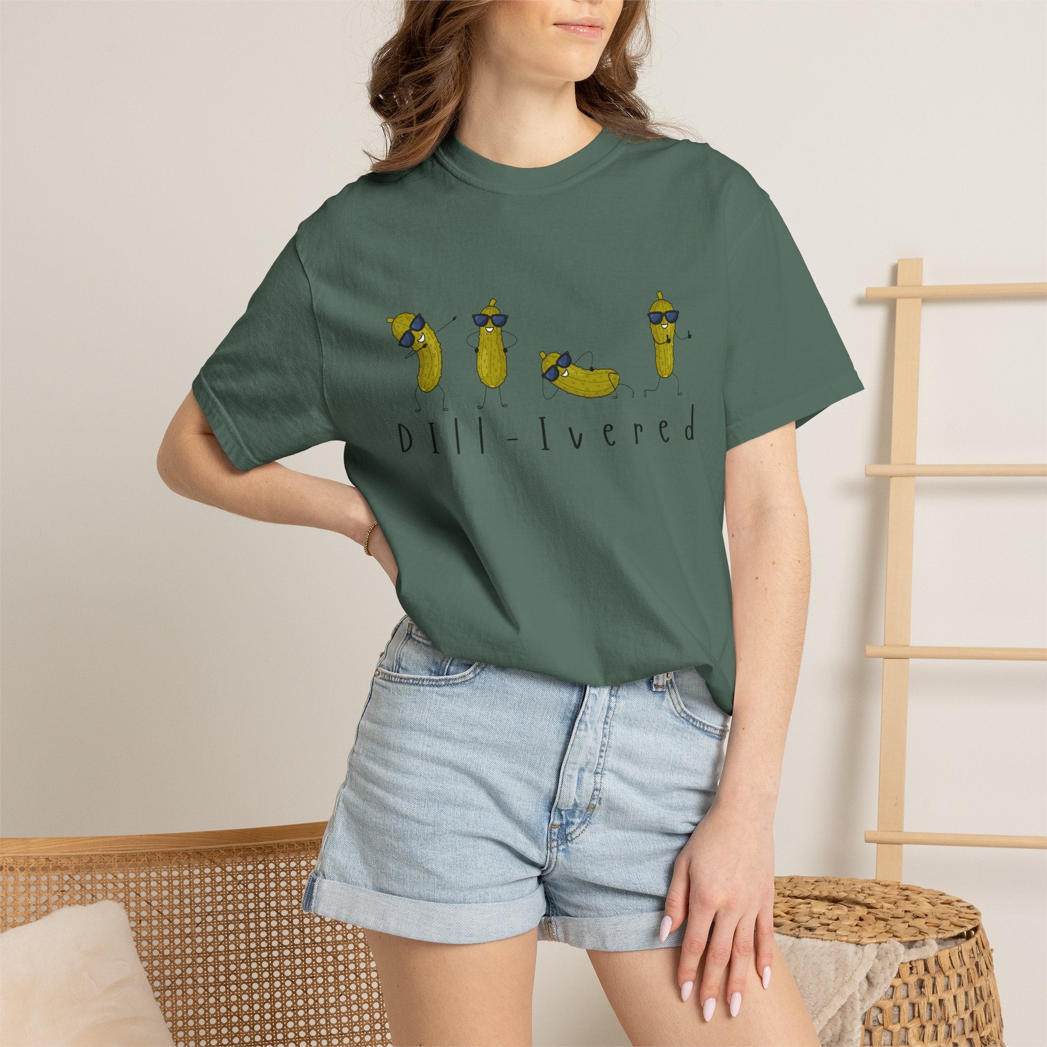 Dill-Livered Pickle Pun T-Shirt — Funny Pickle Lover Tee