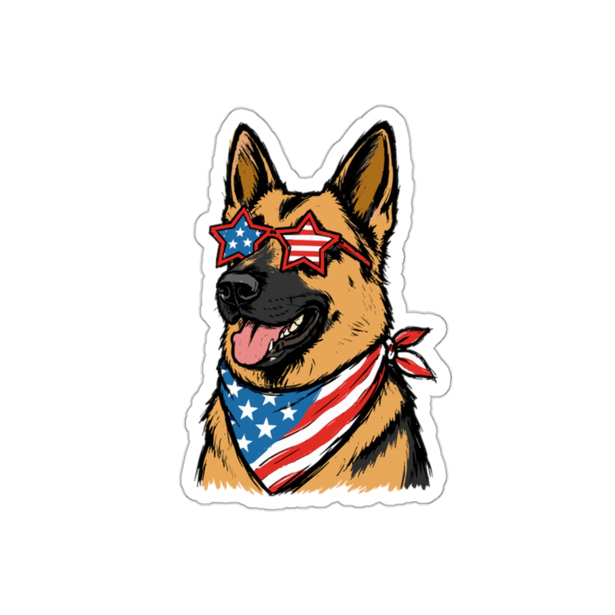 Patriotic Sticker Pack — Shepherd in style in Style 4th of July Red White Blue Die-Cut Sticker