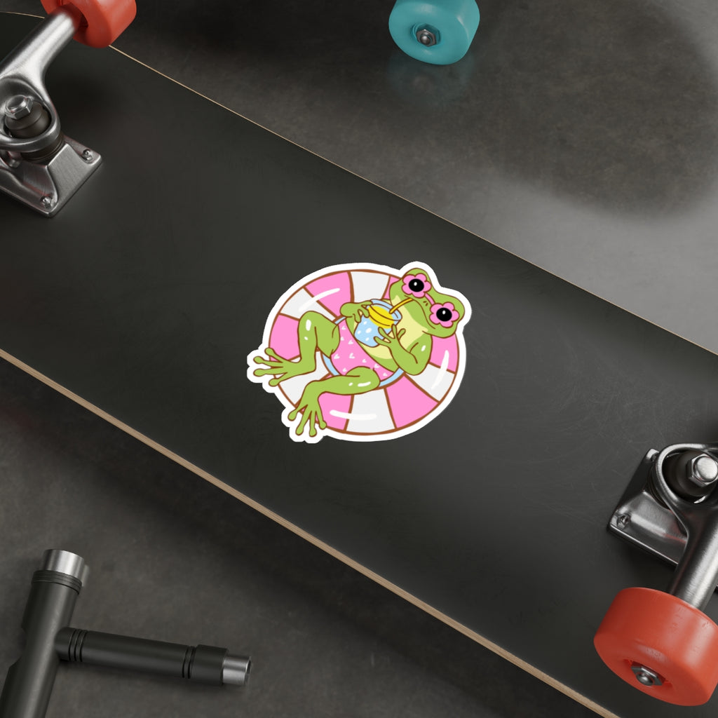 Summer Pool Vibe, Frog on float sticker