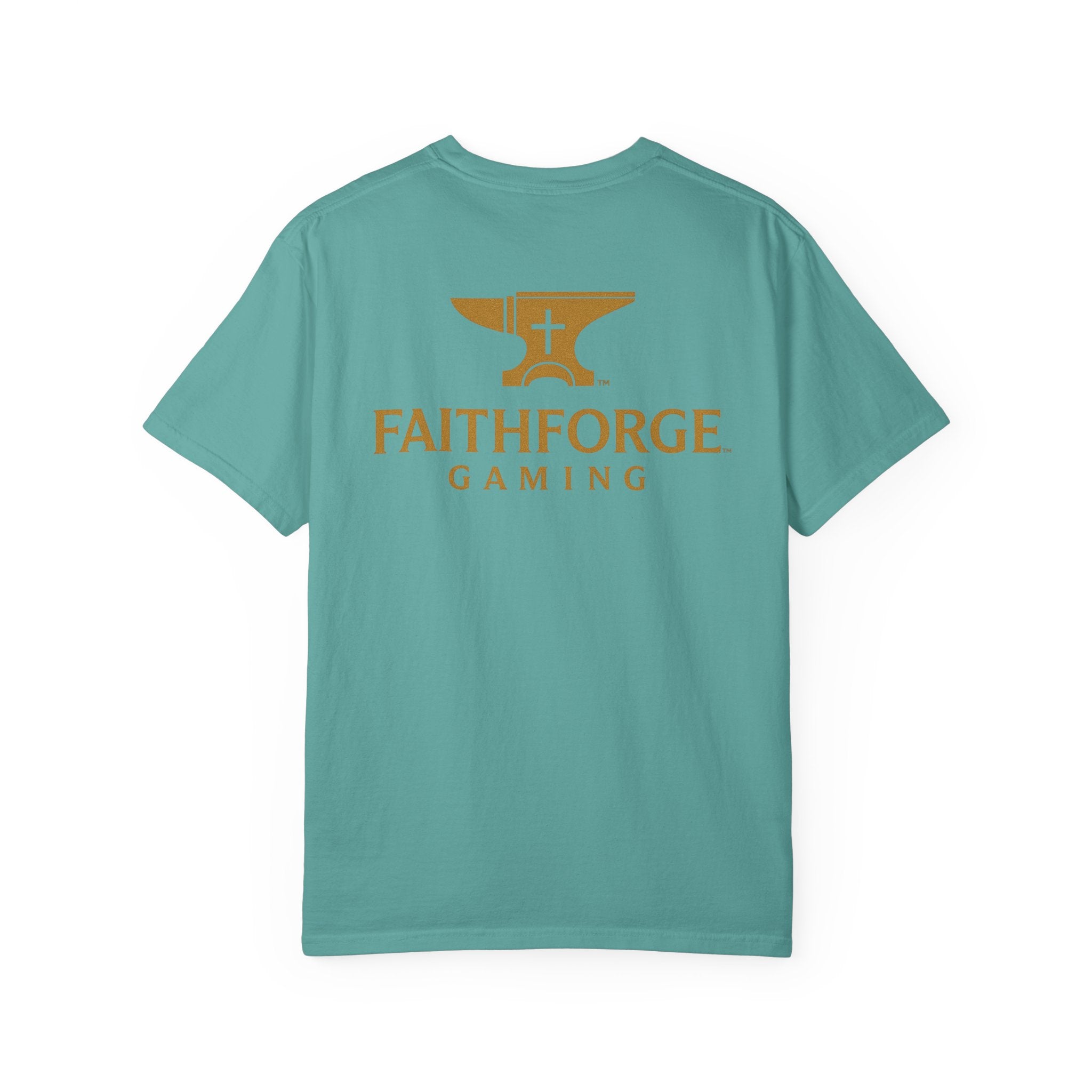 FaithForge Gaming T-Shirt — Logo Tee with Anvil & Cross (Christian Gamer Apparel)