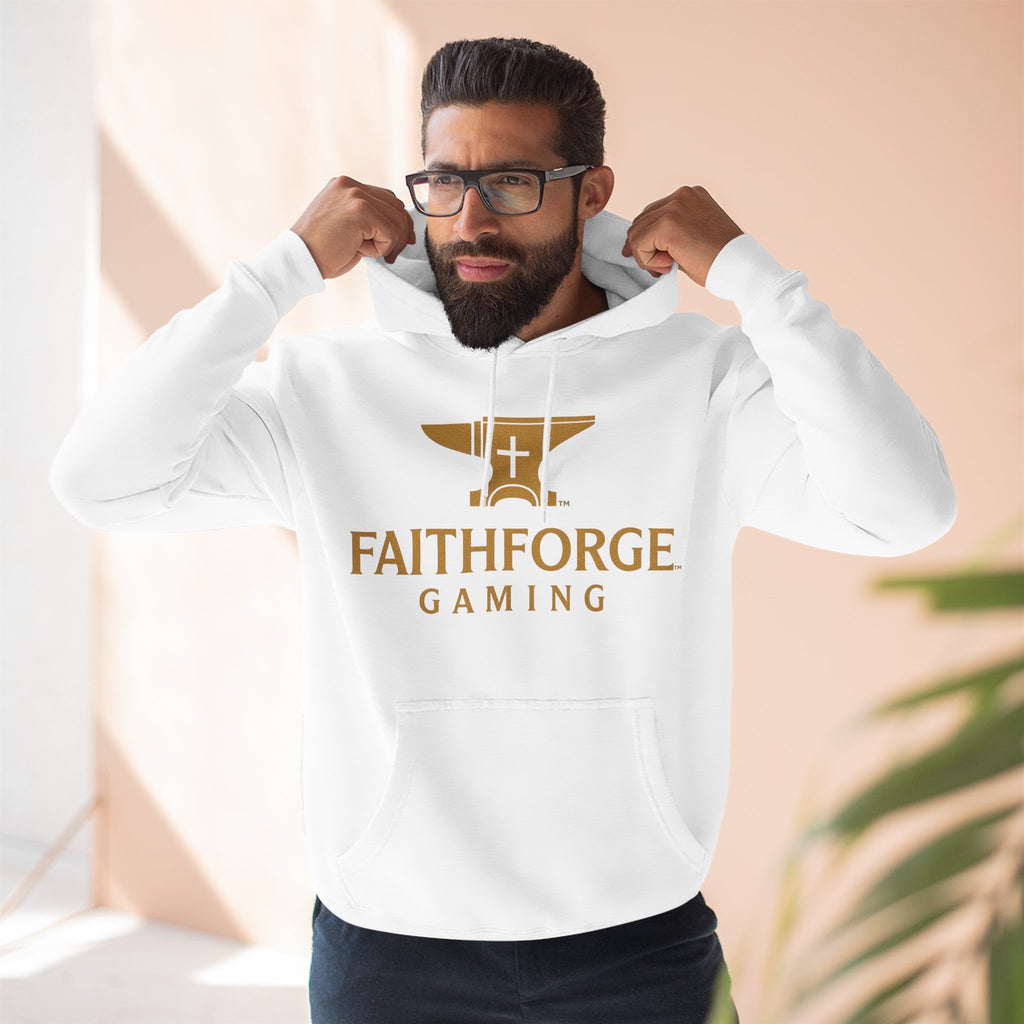 Faithforge Gaming Hoodie — Faith Quote Shield Logo Fleece Hoodie