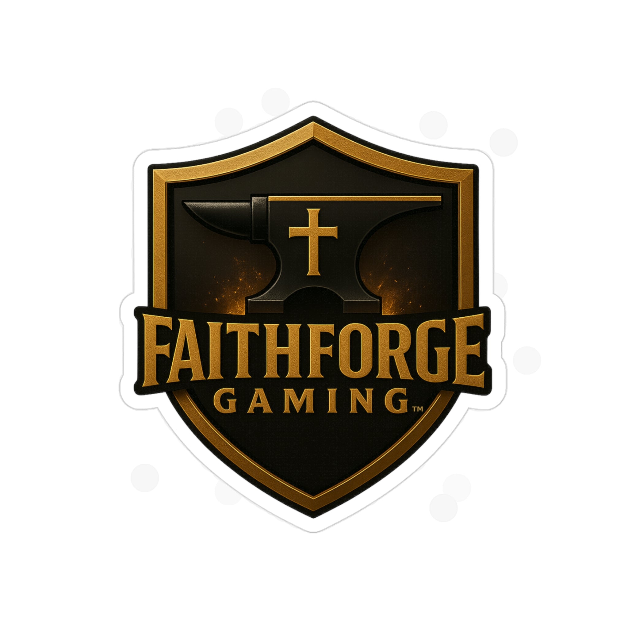 Faithforge Gaming Die-Cut Outdoor Clear Sticker - Waterproof Transparent Logo Decal Best on Light Surfaces