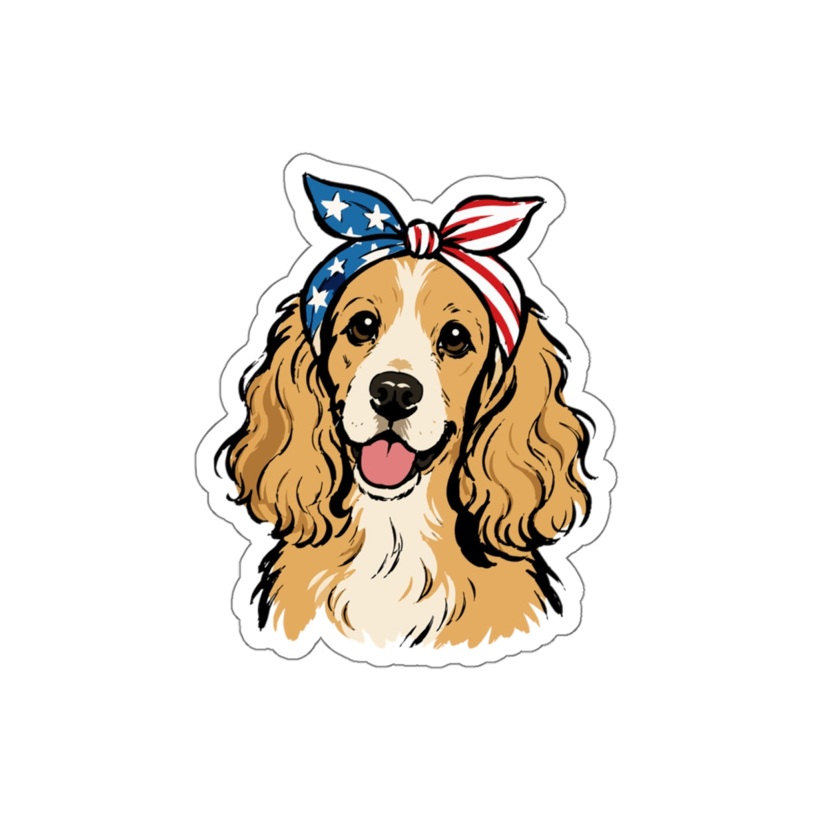 Copy of Patriotic Sticker Pack — Lady w/ bandana 4th of July Red White Blue Die-Cut Stickers
