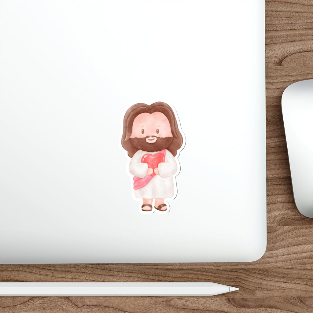 Jesus Heart Die-Cut Sticker — Cute Christian Faith  Sticker