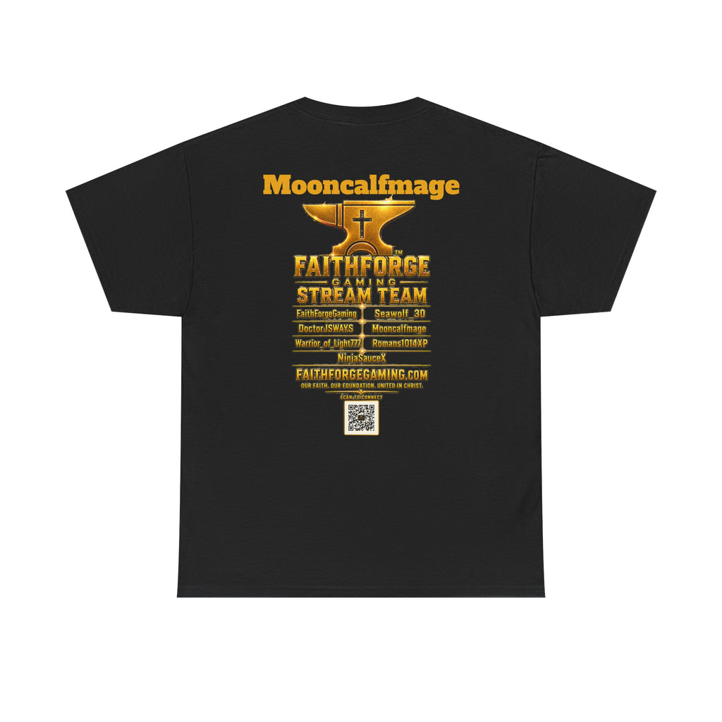 FaithForgeGaming Tee — FaithForge Stream Team Black Graphic T‑Shirt -Mooncalfmage