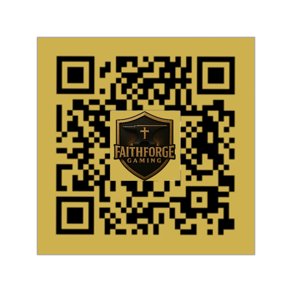 FaithForgeGaming.com QR Code Square Vinyl Sticker