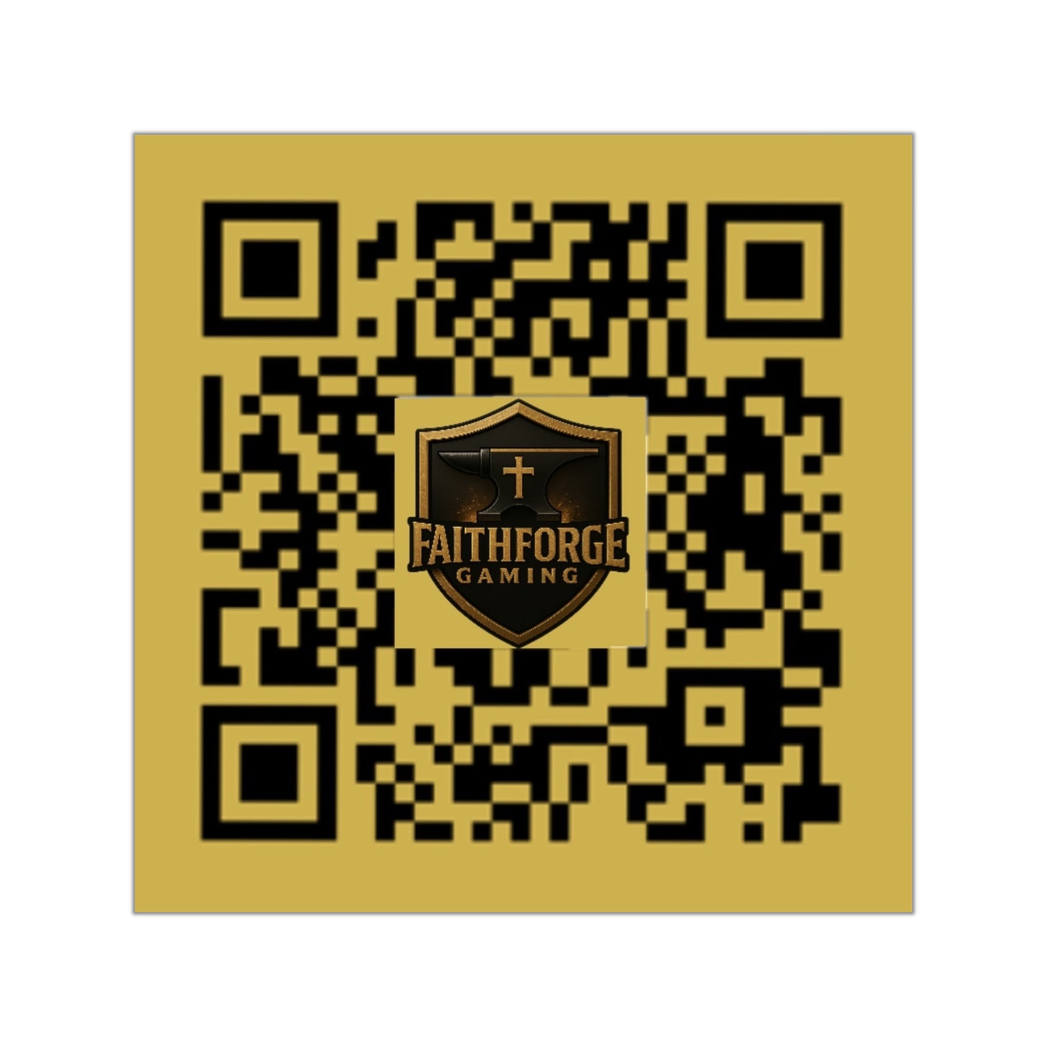 FaithForgeGaming.com QR Code Square Vinyl Sticker