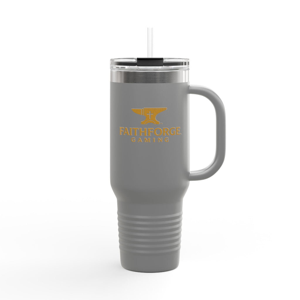 40oz Insulated Travel Mug — FaithForge Gaming Logo