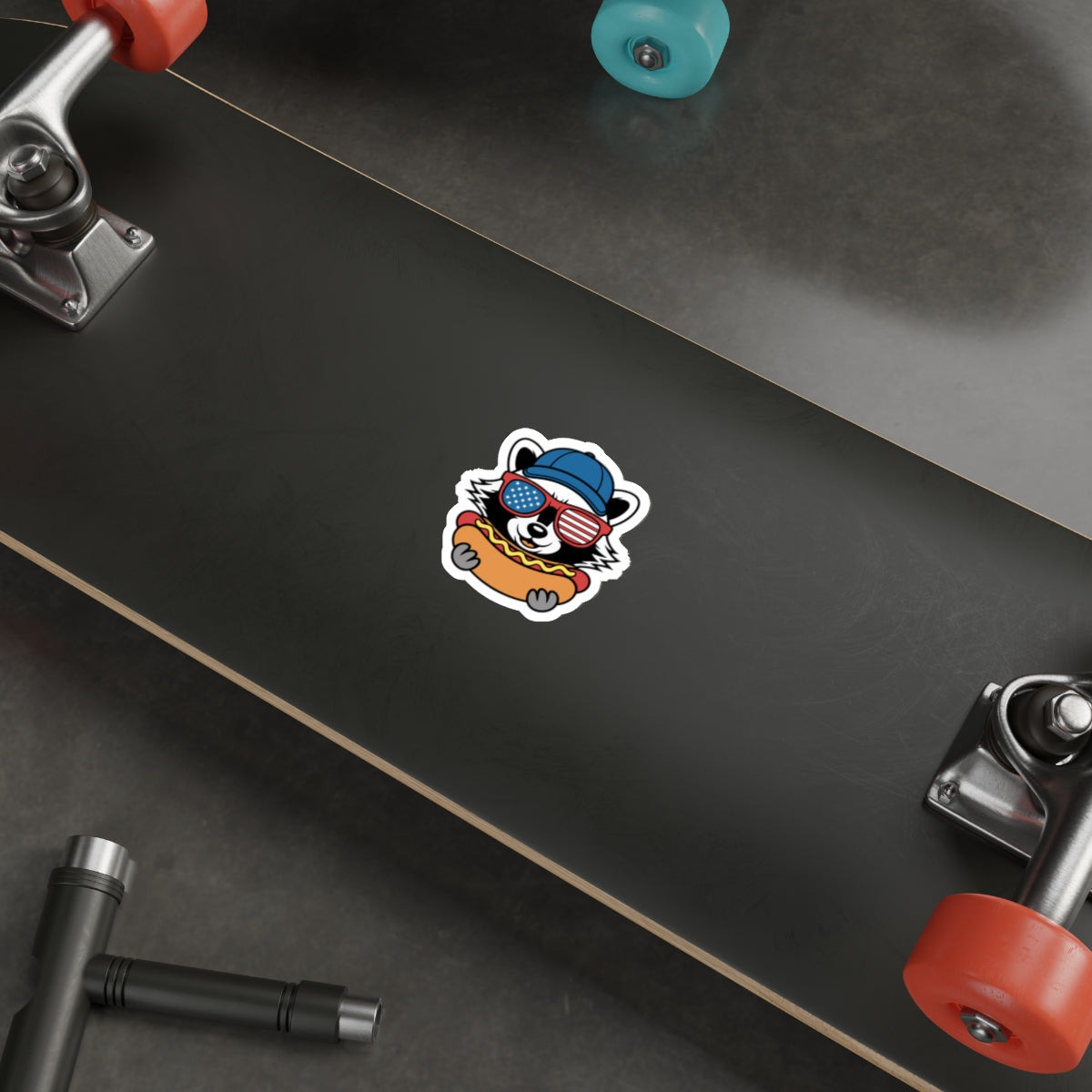 Patriotic Sticker Pack — Trash Panda w/ hotdog 4th of July Red White Blue Die-Cut Stickers