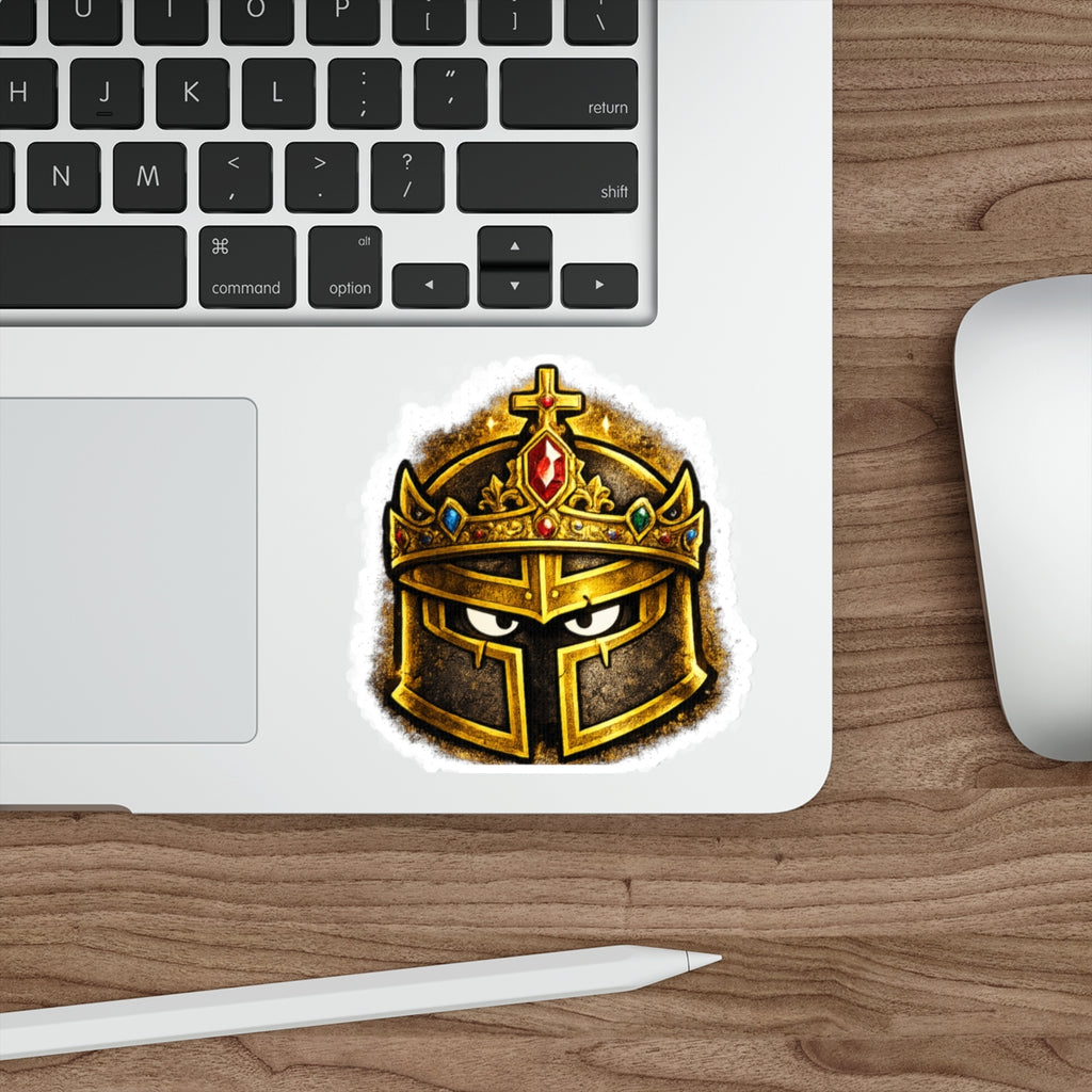 FaithForge Knight Crown Die-Cut Sticker — Water-resistant vinyl