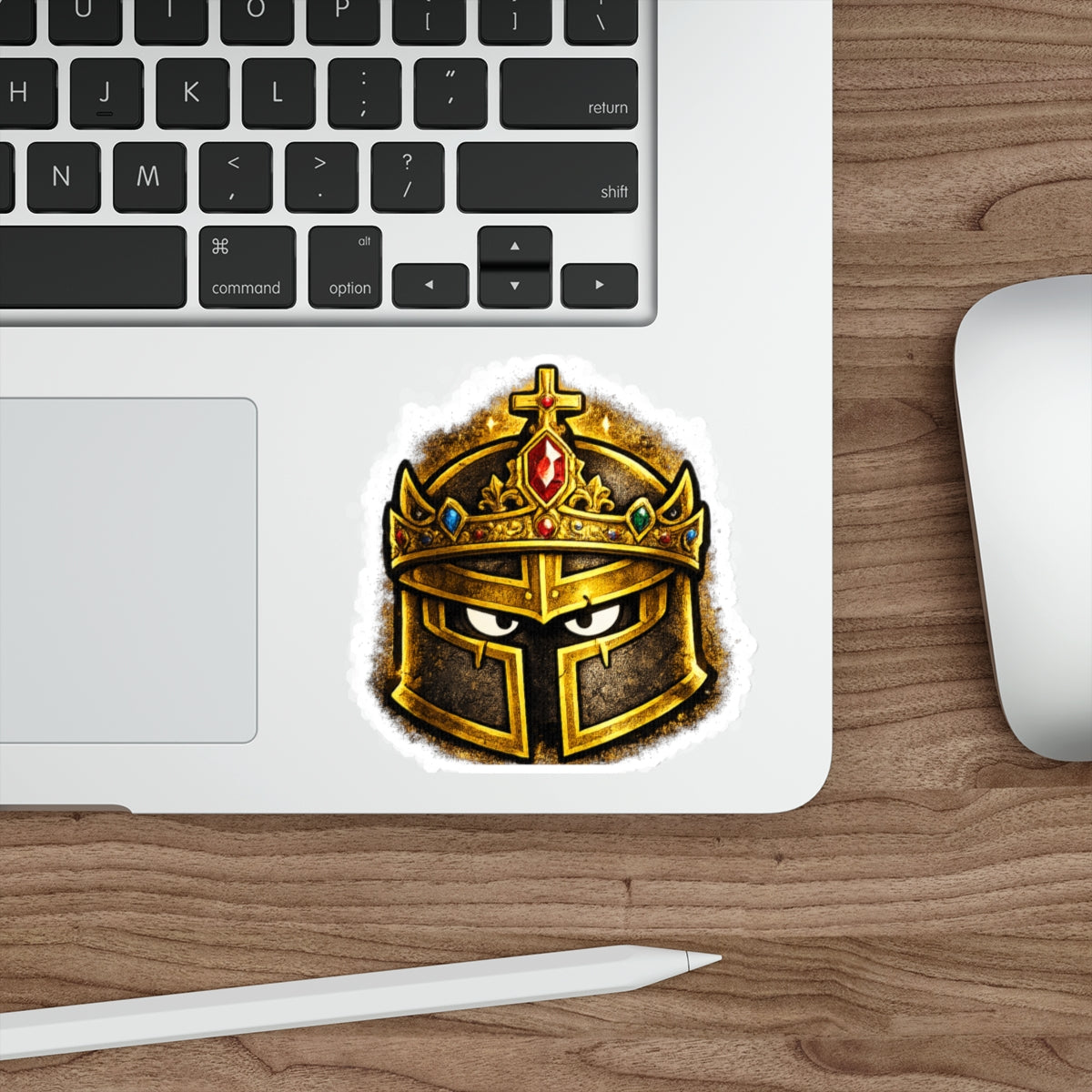 FaithForge Knight Crown Die-Cut Sticker — Water-resistant vinyl