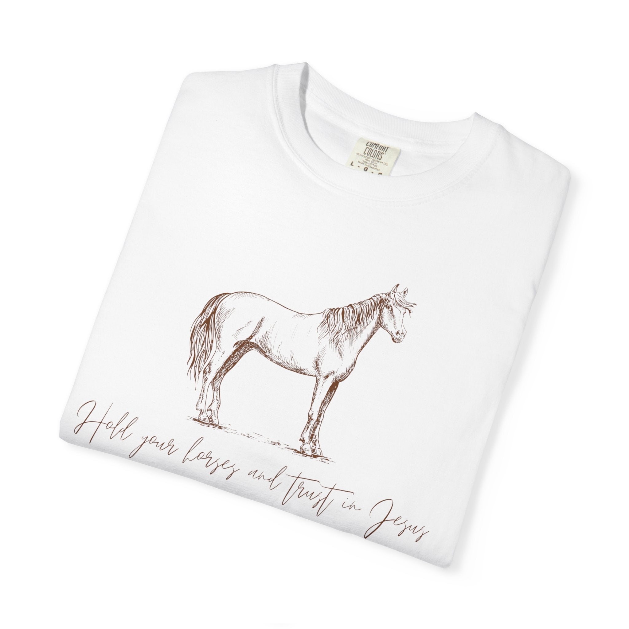 Horse Sketch T‑Shirt — Minimalist Handwritten Quote Tee