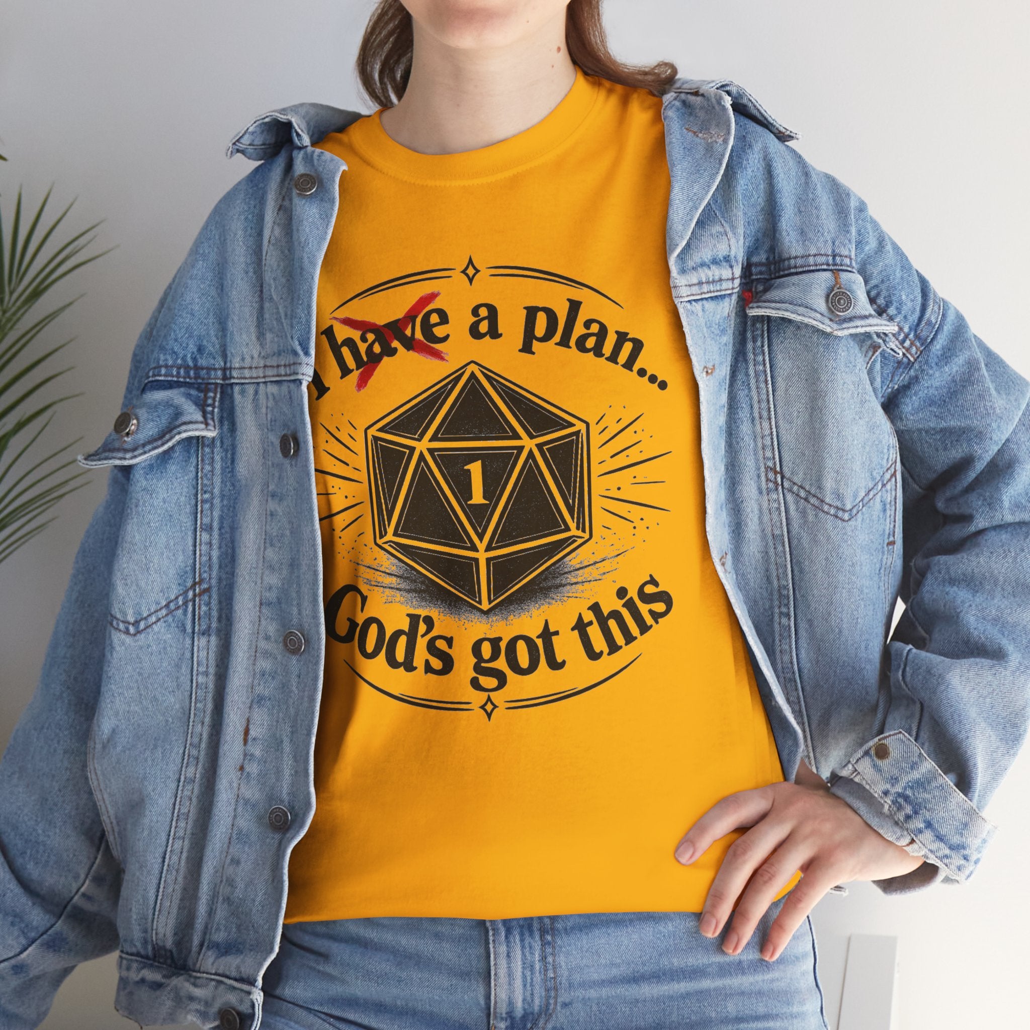 I XhaveX a plan... God’s Got This T-Shirt Dark — D20 Dice Faith Gamer Tee