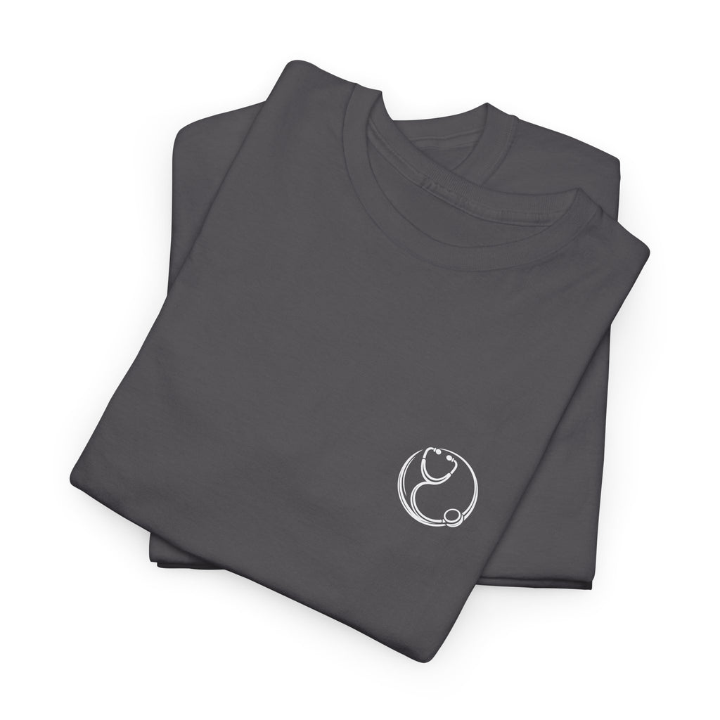 DoctorJSWAYS Let Me Explain T-Shirt — Minimal Logo Black Tee with Bold Back Text