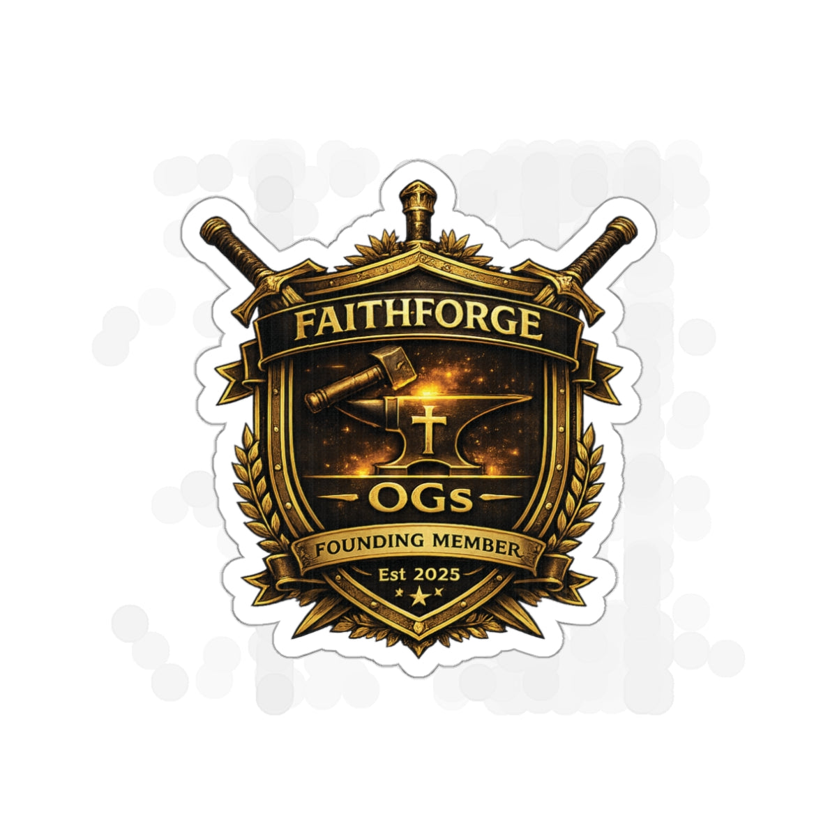 Copy of Indoor Faithforge Gaming Shield Die-Cut Sticker — Anvil & Cross OG Logo