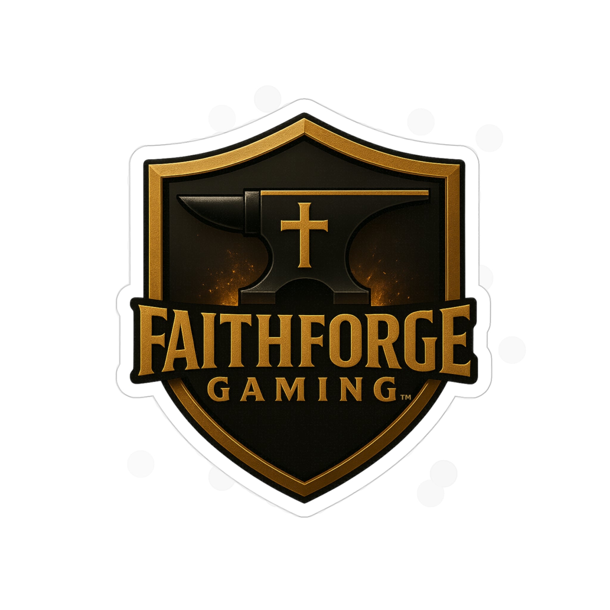 Faithforge Gaming Die-Cut Outdoor Clear Sticker - Waterproof Transparent Logo Decal Best on Light Surfaces