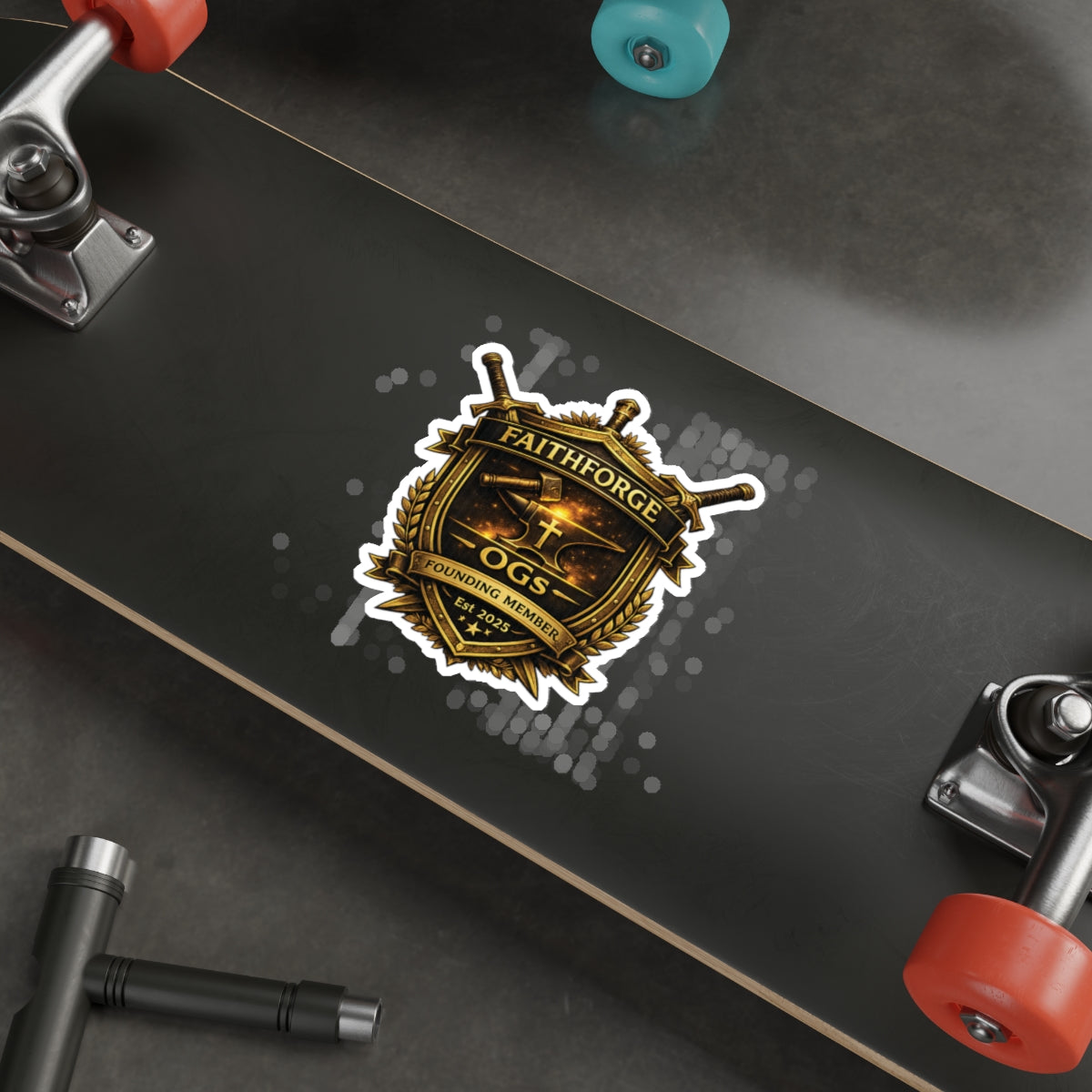 Copy of Indoor Faithforge Gaming Shield Die-Cut Sticker — Anvil & Cross OG Logo