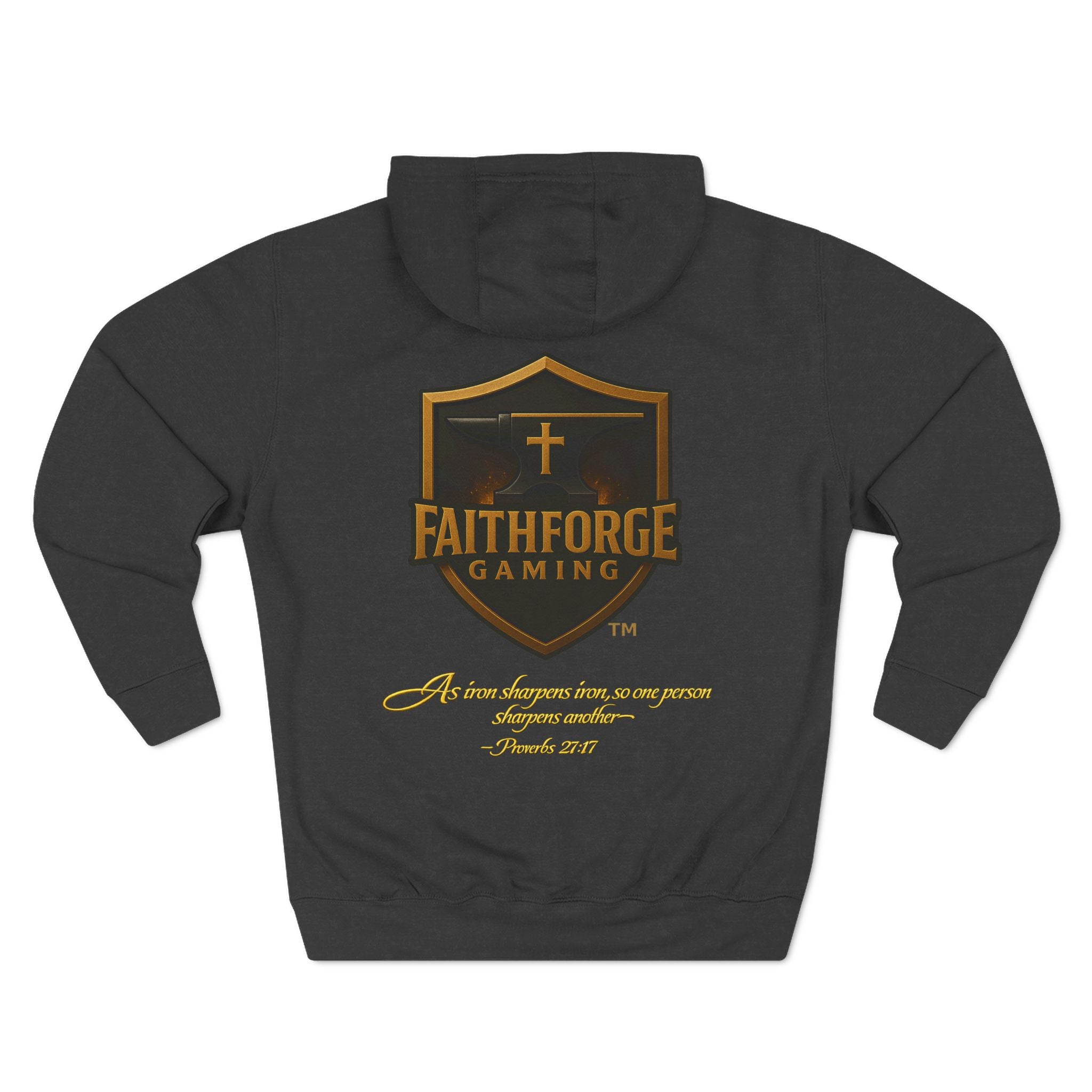 Faithforge Gaming Hoodie — Faith Quote Shield Logo Fleece Hoodie