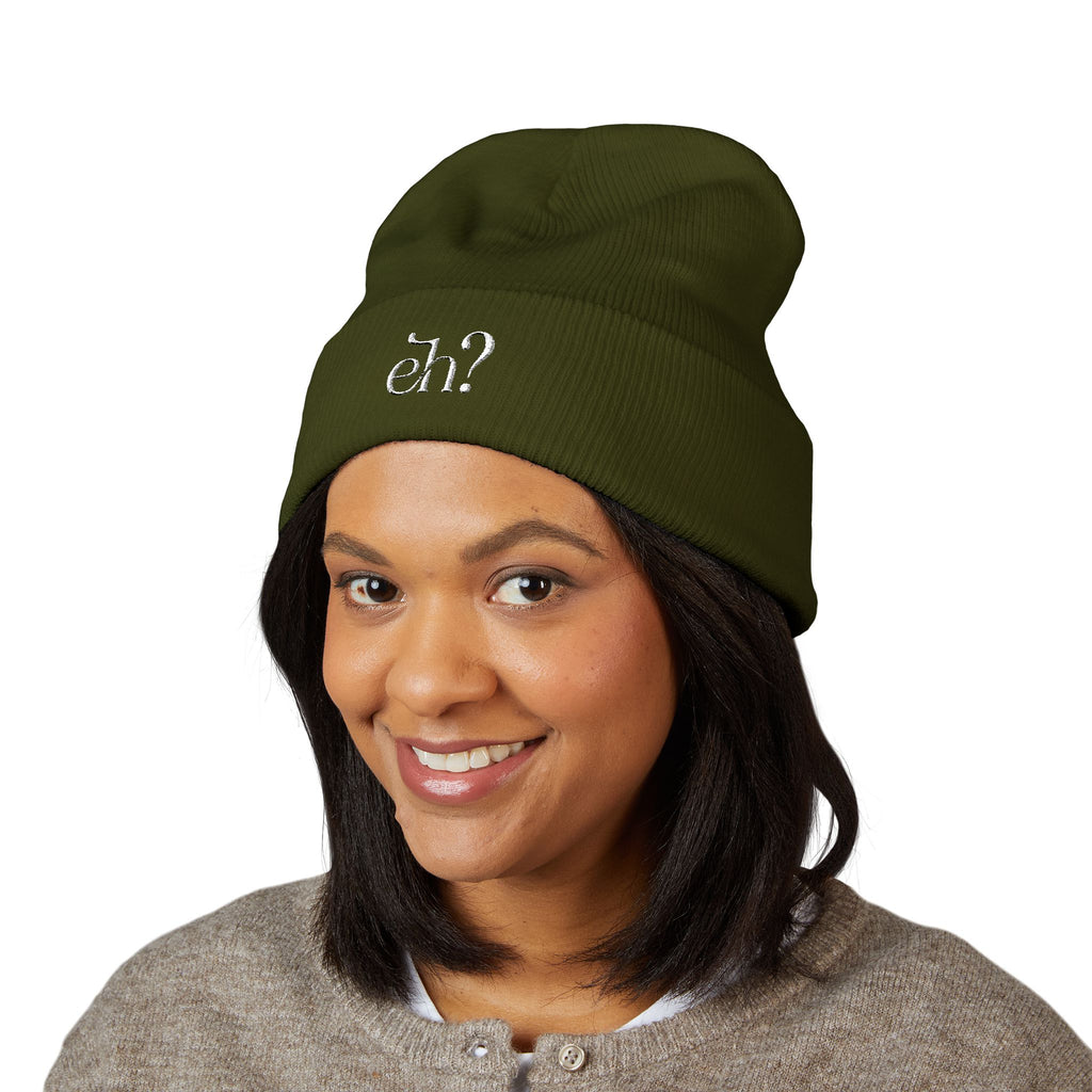 (Canada) Embroidered “eh?” Knit Toque