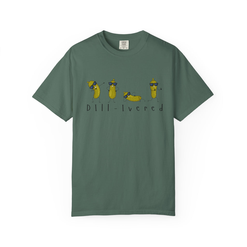 Dill-Livered Pickle Pun T-Shirt — Funny Pickle Lover Tee