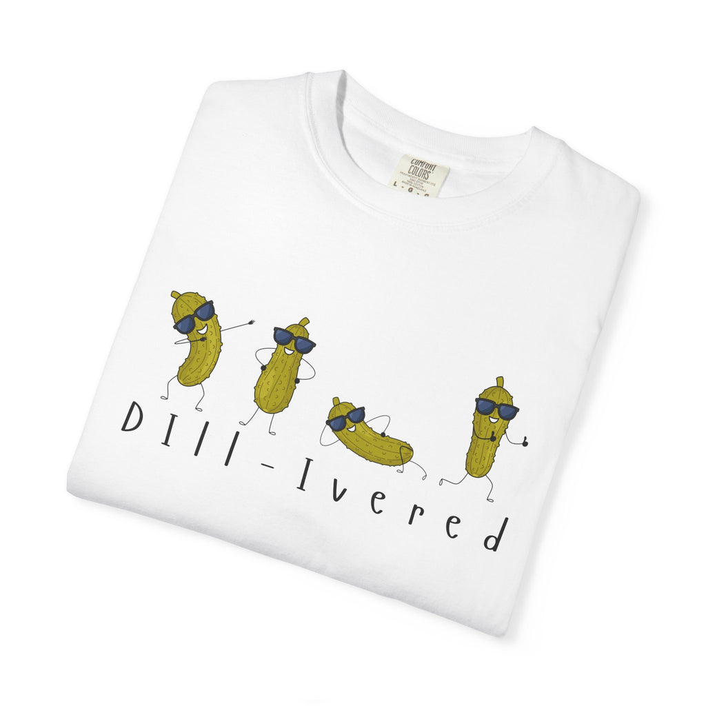 Dill-Livered Pickle Pun T-Shirt — Funny Pickle Lover Tee