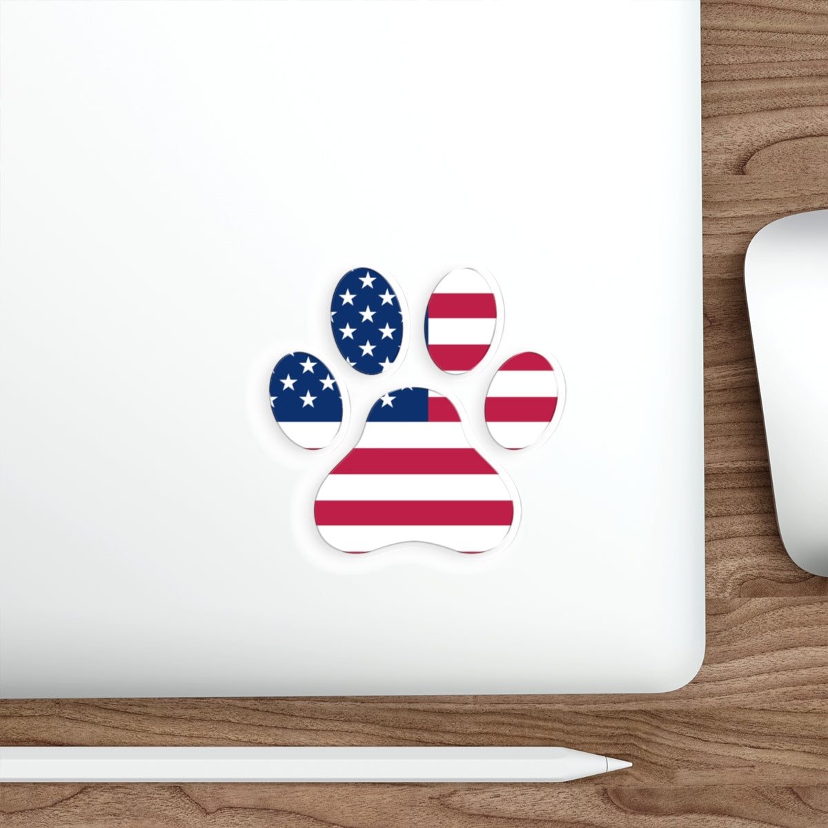 Patriotic Sticker Pack — USA Paw Print 4th of July Red White Blue Die-Cut Stickers