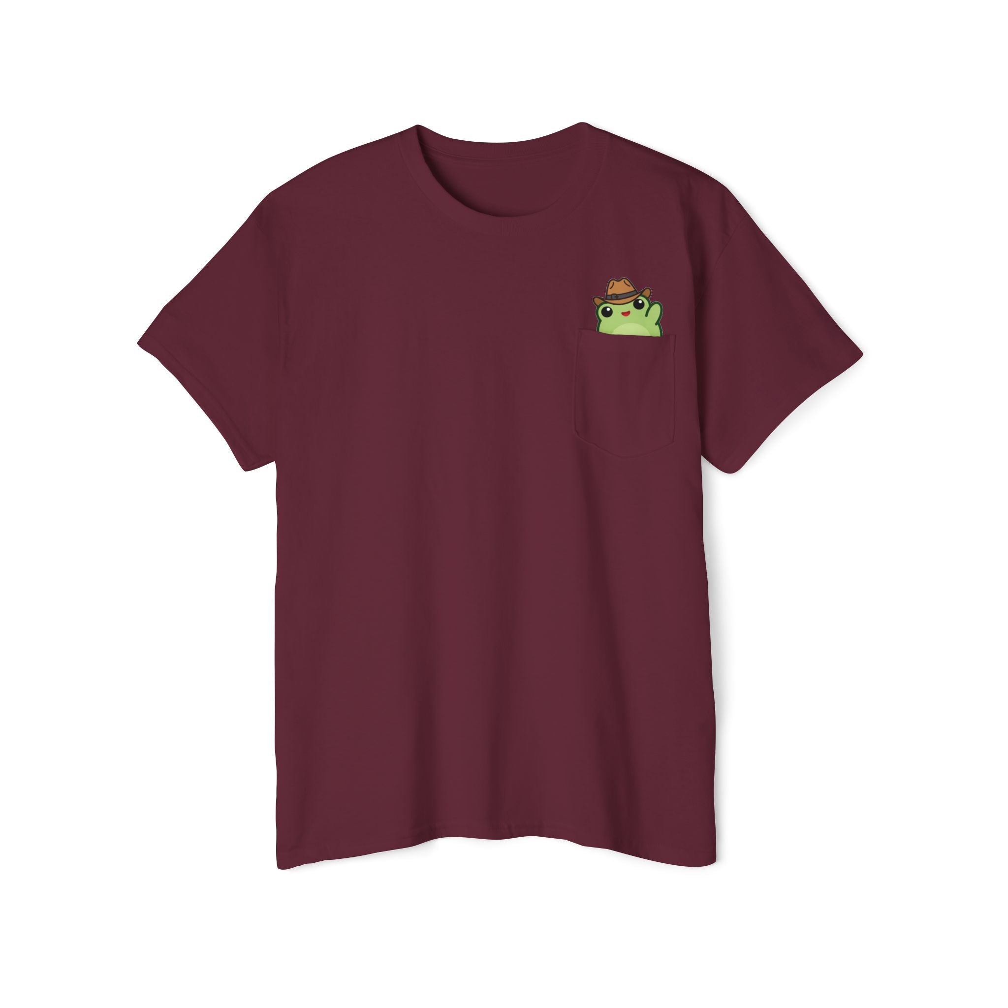 Pocket Frog Tee — Cute Cowboy Frog Pocket Graphic T-Shirt