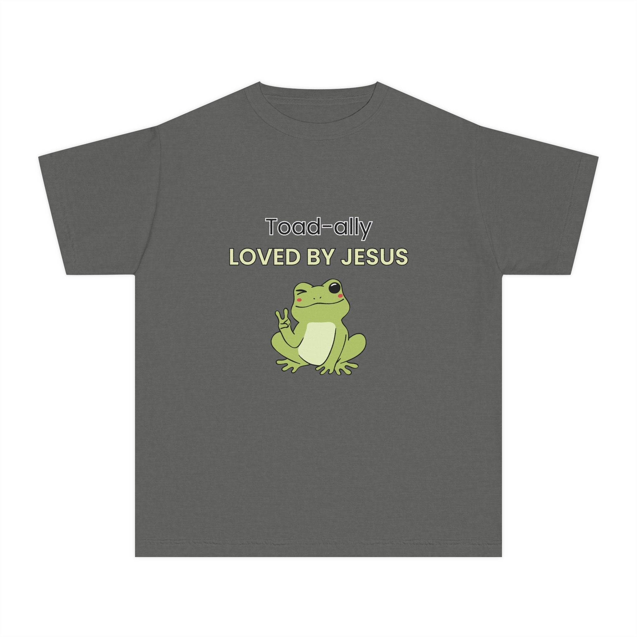 Kids Tee - "Toad-ally Loved by Jesus" Cute Frog Christian Youth T-Shirt