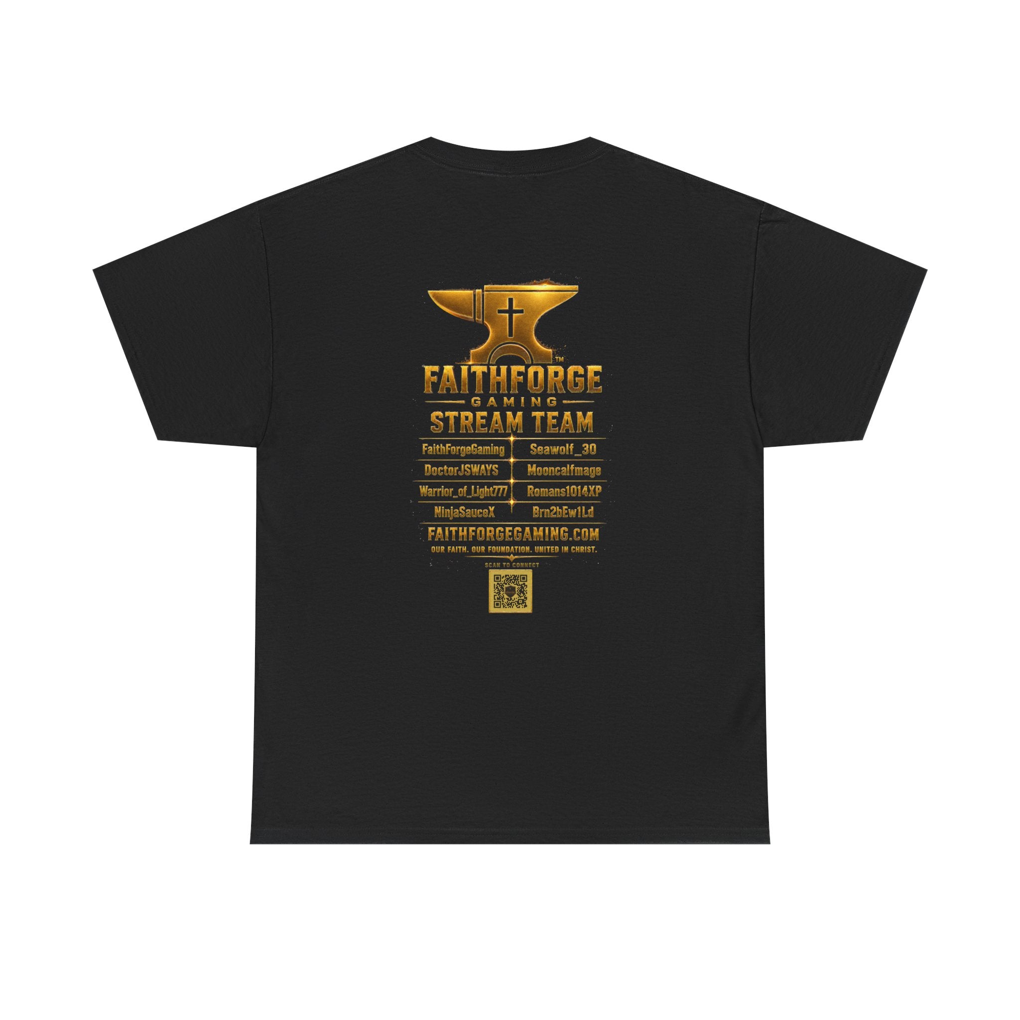 FaithForgeGaming Tee — FaithForge Stream Team Black Graphic T‑Shirt -FaithForgeGaming