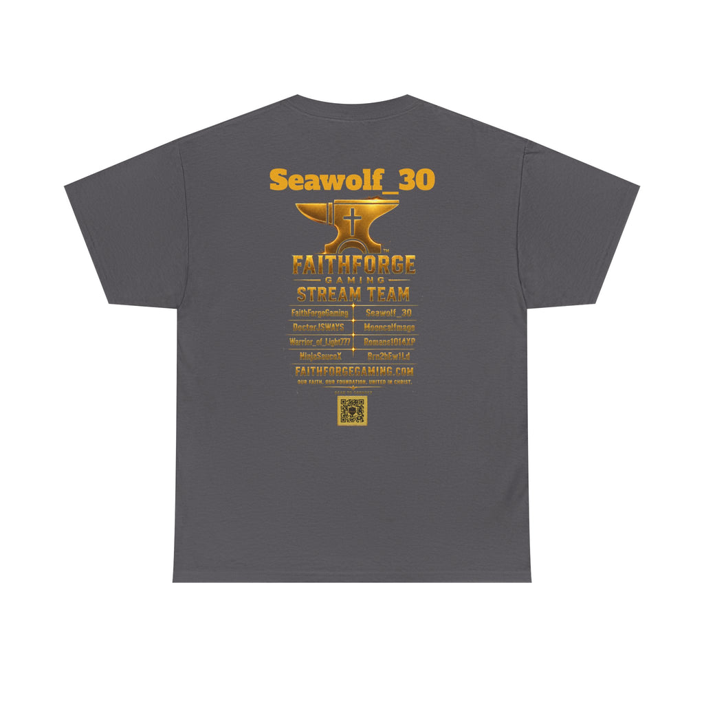 FaithForgeGaming Tee — FaithForge Stream Team Black Graphic T‑Shirt -Seawolf_30