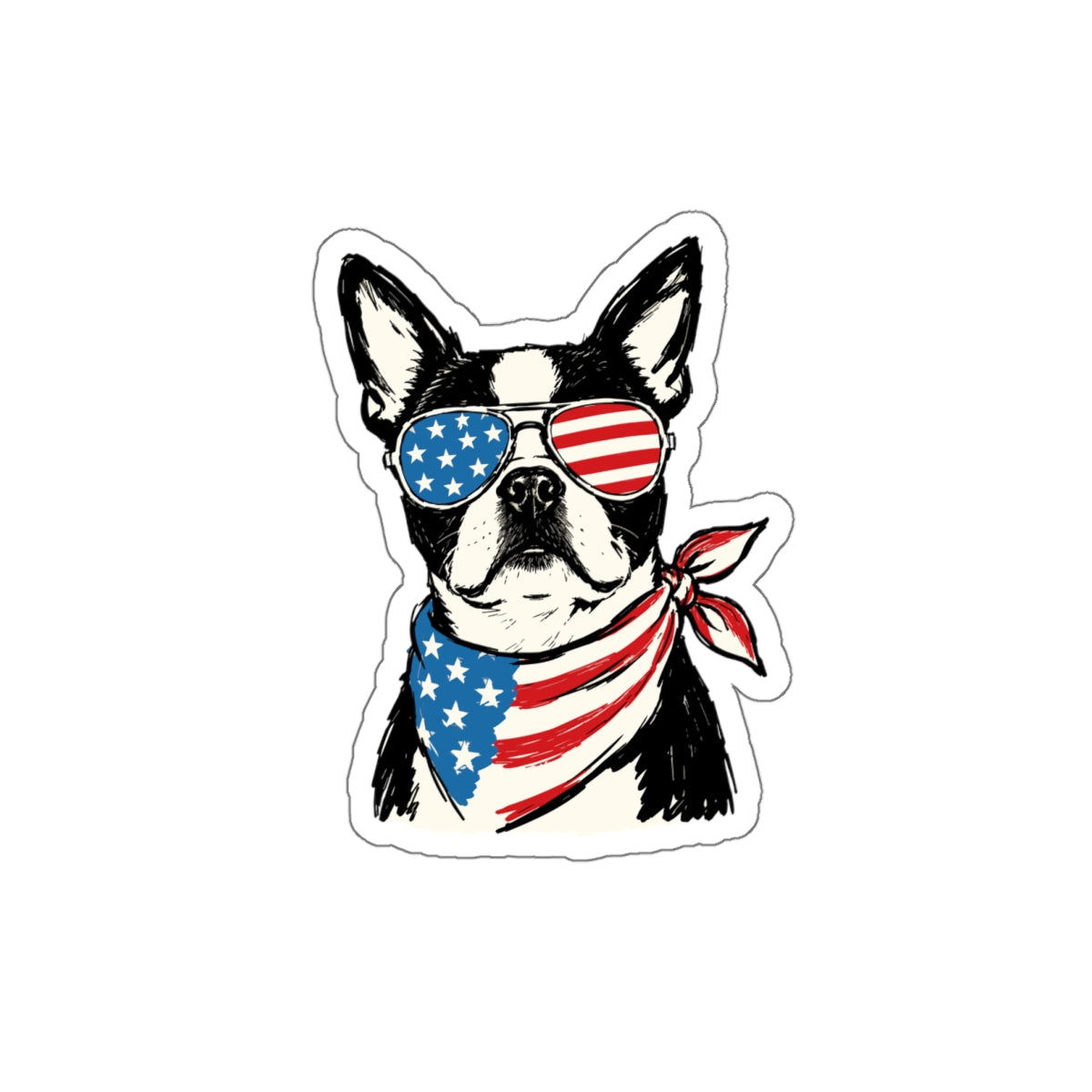 Patriotic Sticker Pack — Paws and Shades 4th of July Red White Blue Die-Cut Stickers