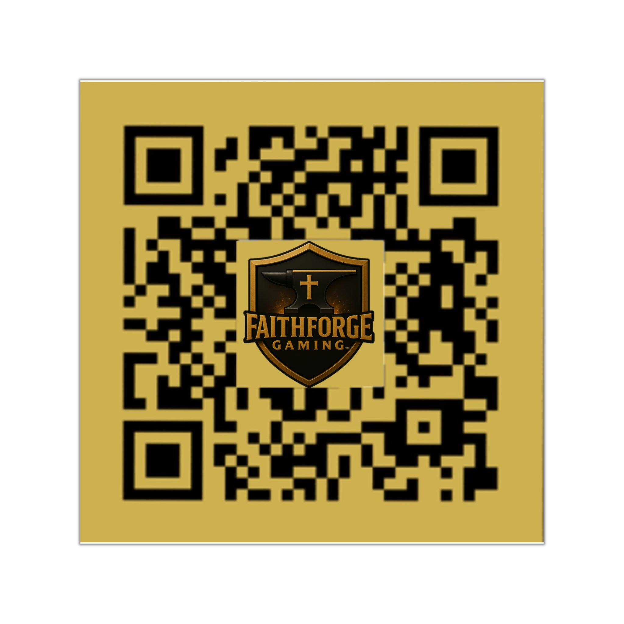 FaithForgeGaming.com QR Code  Vinyl Sticker Indoor/Outdoor — Branded Gaming QR Decal