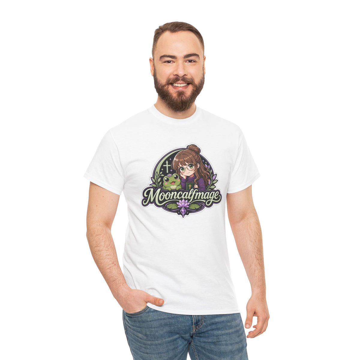 MOONCALFMAGE Logo Tee - Gamer/Streamer T-Shirt Blue GBSG (Gather)
